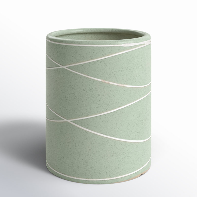 Alphia Ceramic Pot Planter, Green
