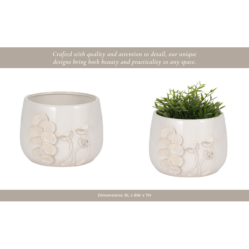 Handmade Stone Planter, 9" H x 8" W x 7" D