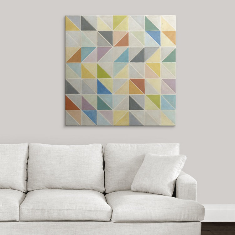 « ii » megan meagher, art textuel Multifaceted, H 35 po x l 35 po x P 1,5 po, Toile