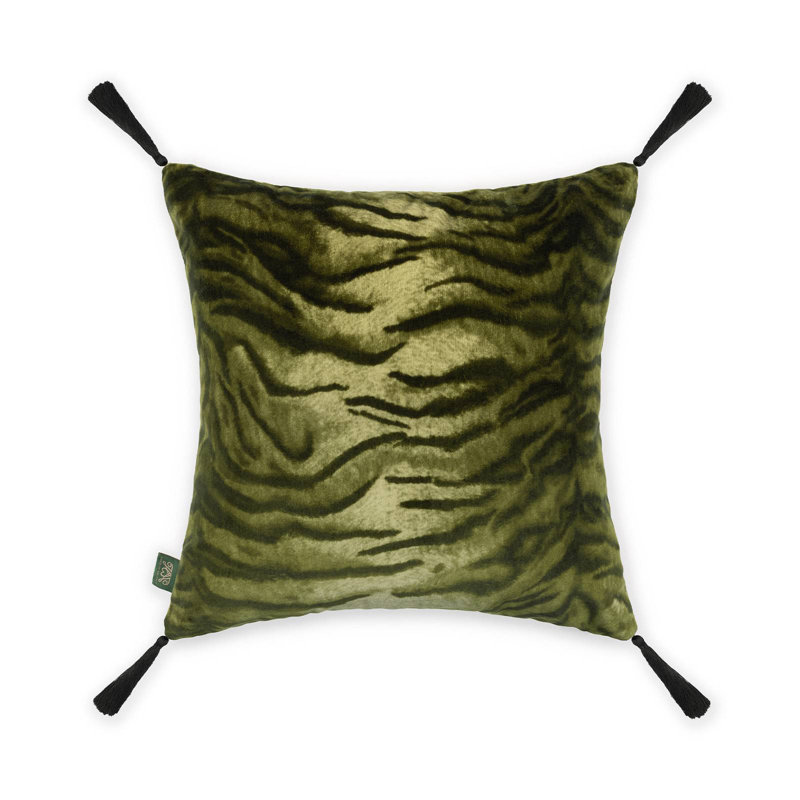 CASPIAN Velvet Medium Tassel Cushion - Laurustine