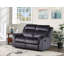 Causeuse inclinable manuelle en tissu gris foncé avec oreilles et accoudoirs coussinés-72803995