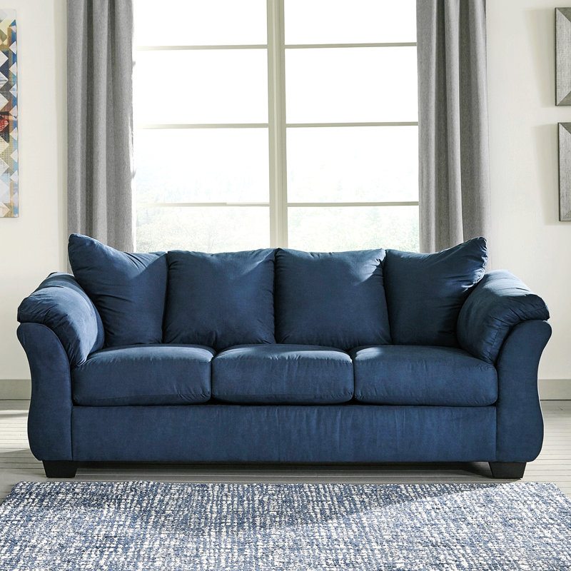 Canapé en microfibre Aruca Sensations, bleu marine