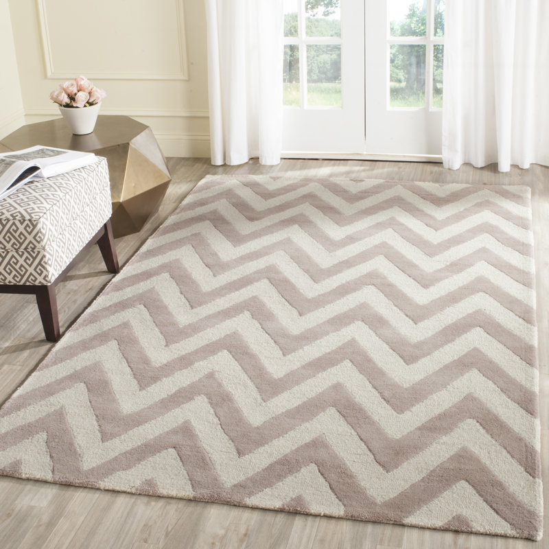 Sandiacre Chevron Wool Hand Woven Area Rug, Rectangle 183 x 274 cm