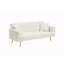 Canapé-lit en molleton beige 71,7 pouces, accompagné de deux coussins décoratifs luxueux pour un confort accru