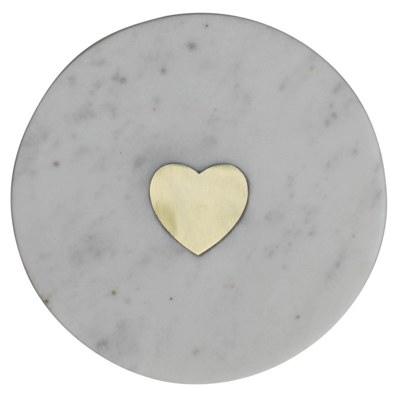 Plateau de service en marbre Heart Inlay