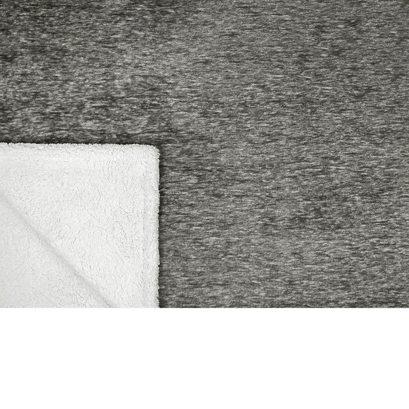 Charcoal Gray Reversible Sherpa Fleece Throw Blanket 50" x 60"