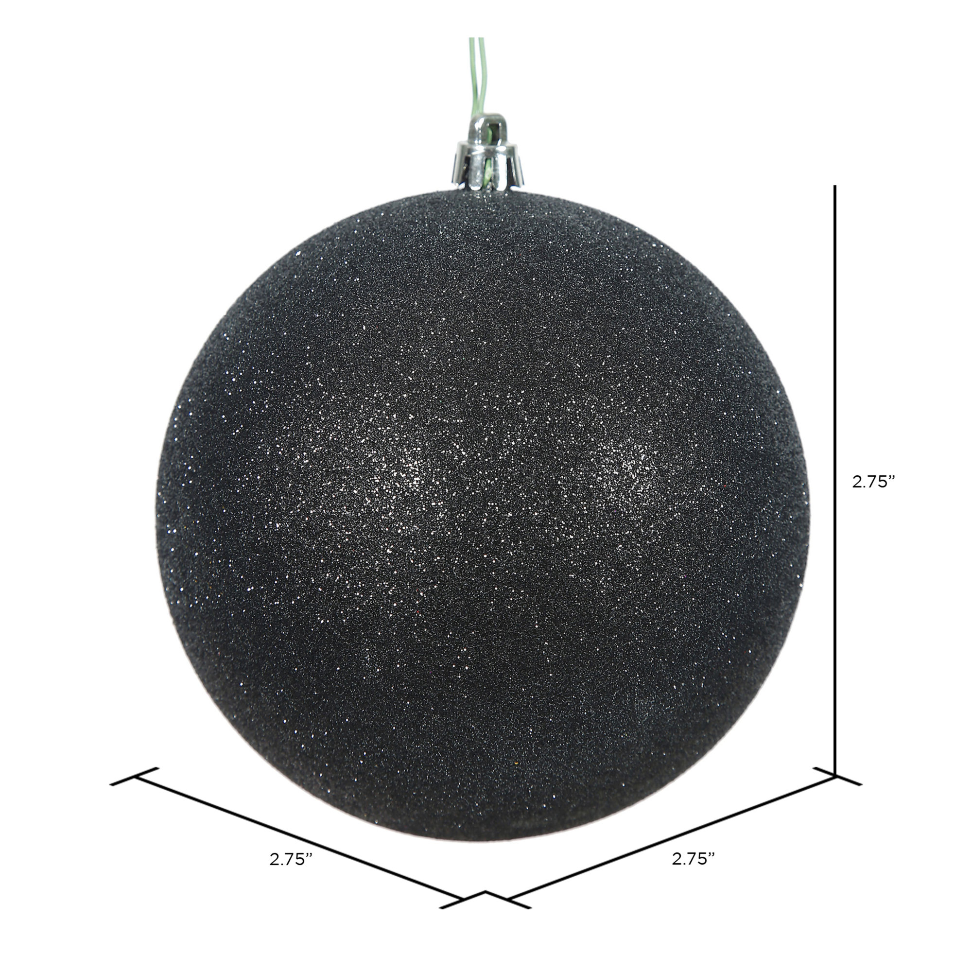 Holiday Décor Ball Ornament, 2.75", Black