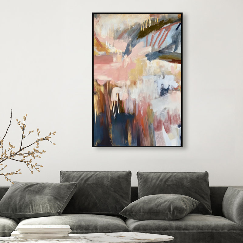 Colorful Murmurs II Canvas Abstract Print by Oliver Gal, Black Frame, 10 x 15, 46"H x 31"W, Black Frame