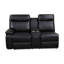 Canapé modulaire obsidienne en faux cuir noir avec rangement en U