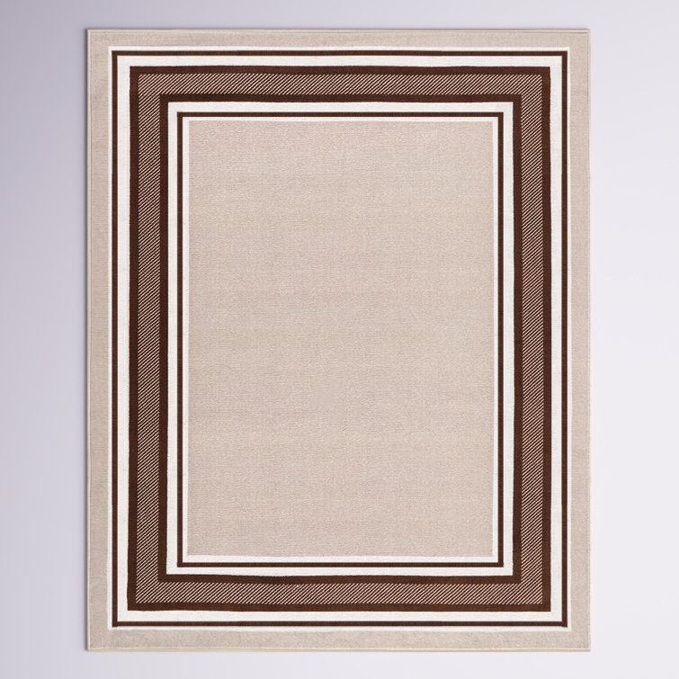 Avigail Beige/Brown Non-Slip Area Rug