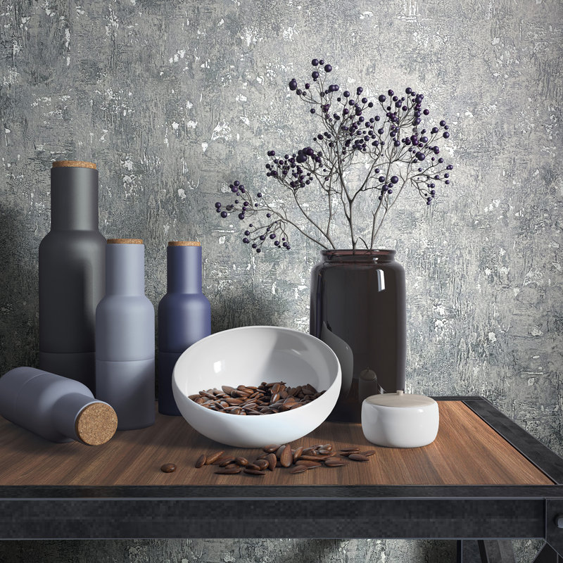 Olio Metallic Fleck Textured 33' L X 21" W Wallpaper Roll, Purple/Gray
