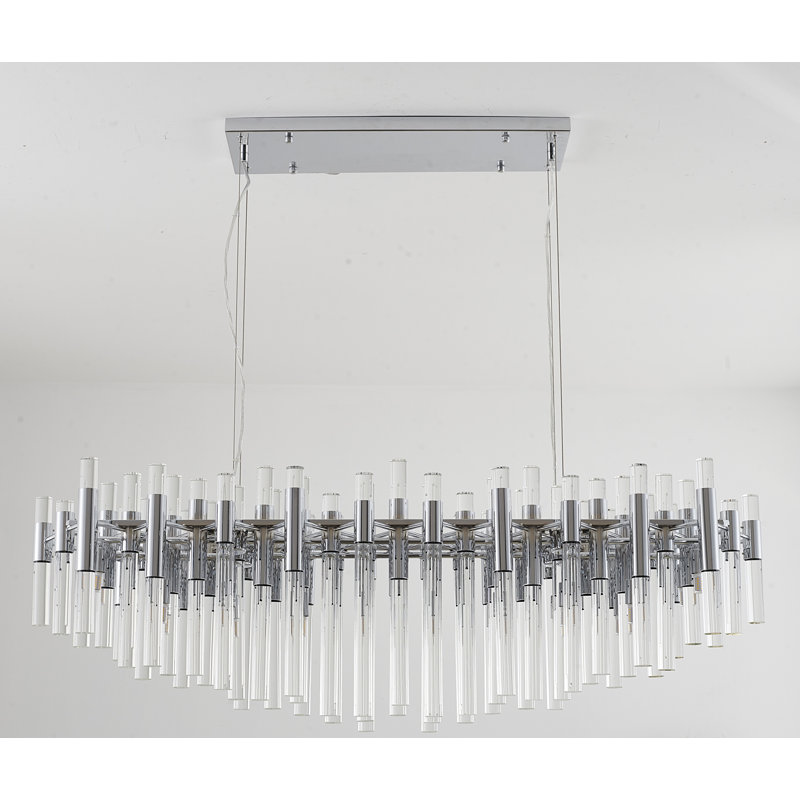 Transitional 20 Light Glass Shade Chandelier