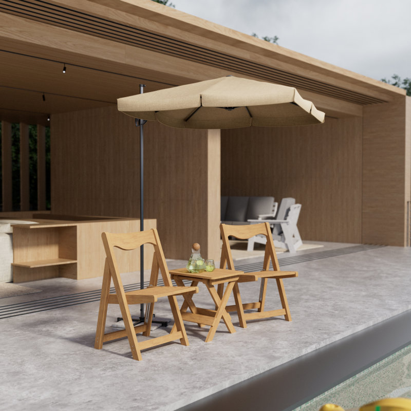 HIPS Material Outdoor Bistro Set Foldable Small Table And Chair Set With 2 Chairs And Rectangular Table