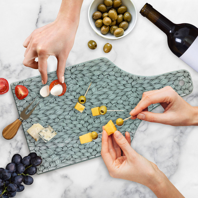 Black and White Tempered Glass Rectangular Cutting Board