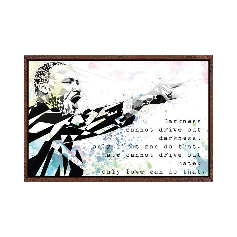 Martin Luther King 1 Piece Wall Art on Canvas, 66.04cm H x 101.6cm W x 3.81cm D, Classic Brown Wood Framed