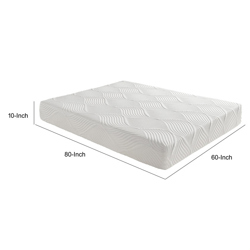 Grand matelas, mousse viscoélastique imprégnée de gel ferme, housse en polyester Tencel blanc 10 po