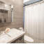 Tringle de rideau de douche à tension réglable, sans perçage, robuste et résistante à la rouille, tringle pour garde-robe de salle de bain, conception antidérapante