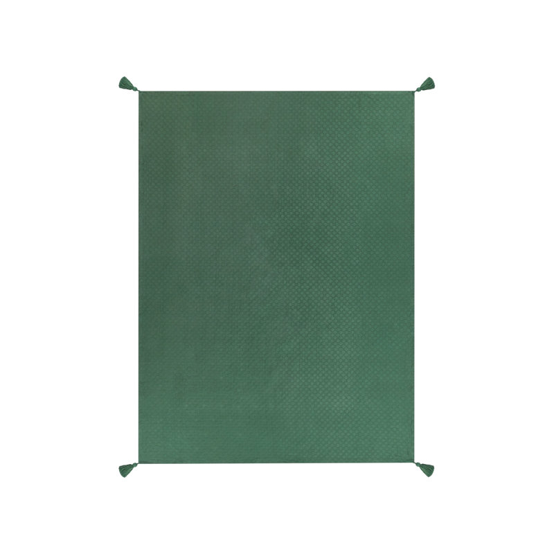 LINDULA Cotton Solid Colour Bedspread, 150 x 200 cm Bedspread, Green