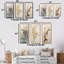 Ensemble de 4 impressions sur toile de dauphins beiges et dorés-995306277-995306275
