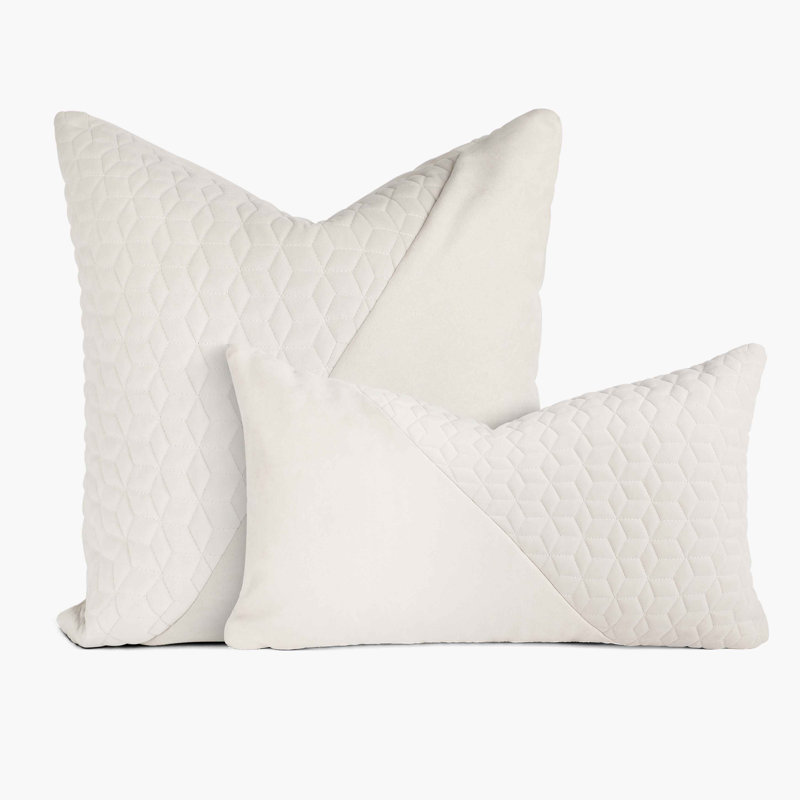 Ensemble de housse de coussin 2 pièces, Crème / blanc