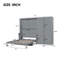 Grand lit escamotable mural avec placard, gris