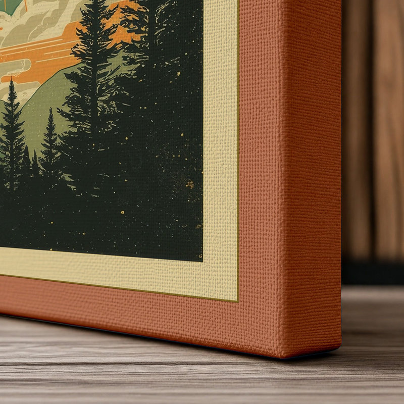 Good Times Retro - Wrapped Canvas, 30x20 - 76.2 x 50.8 cm, Terracotta Border