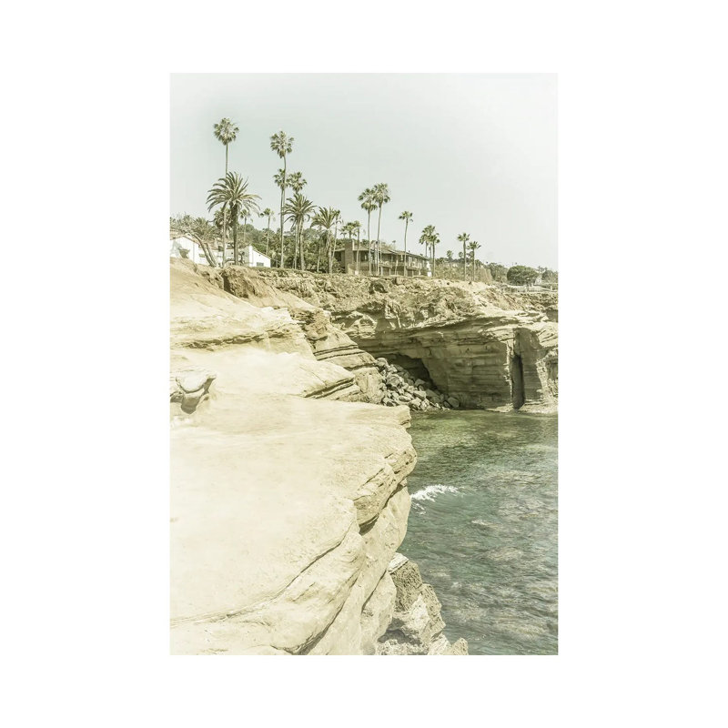 San Diego Sunset Cliffs | Vintage 1 Piece Wrapped Canvas Wall Art, 30.48 cm H x 45.72 cm W