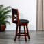 Tabouret de bar pivotant 30 po cerise avec siège moelleux en tissu gris anthracite-118039520-118039522