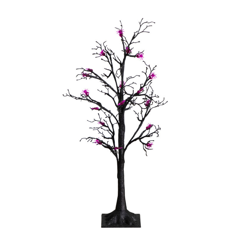 Arbre de Noël artificiel pré-éclairé avec 24 lumières DEL mauves, H 36 po x l 16 po x P 16 po