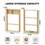Wall-Mounted Floating Bookshelf, 5-Tier Adjustable Shelf with Metal Guards and Hooks, Stackable Modular Design-107255619