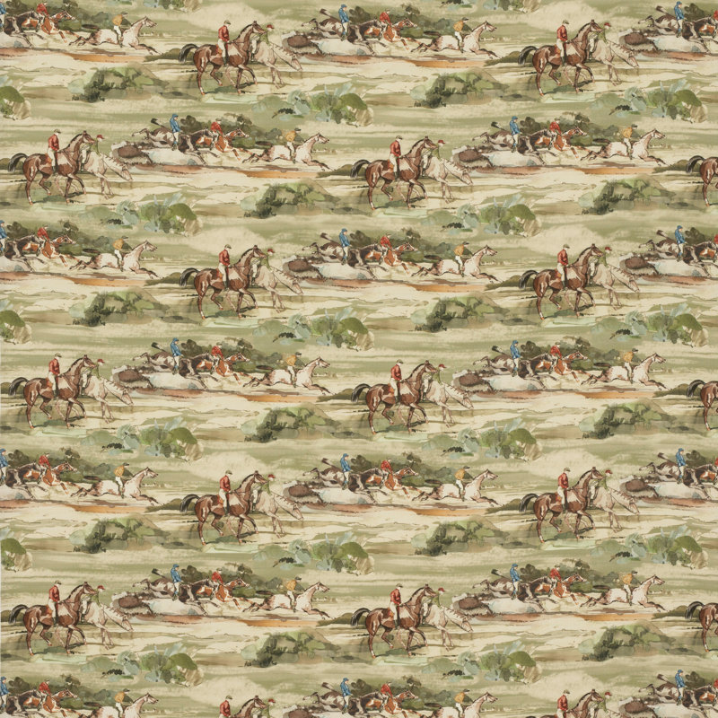 Icons Morning Gallop 100% Linen Fabric, Antique