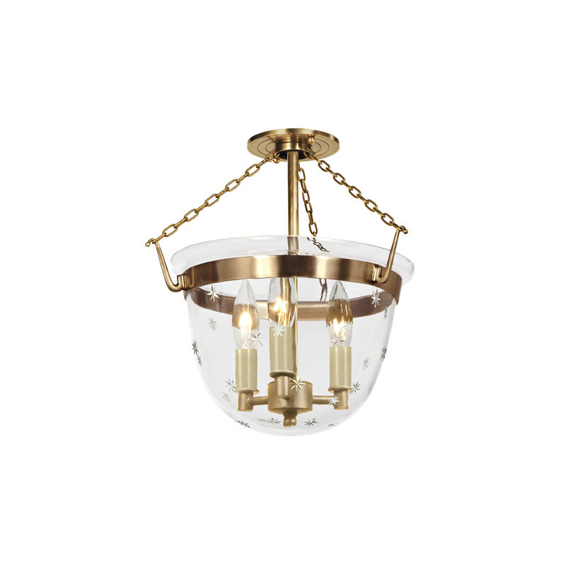Joslyn 3 - Light Unique/Statement Pendant, Rubbed brass