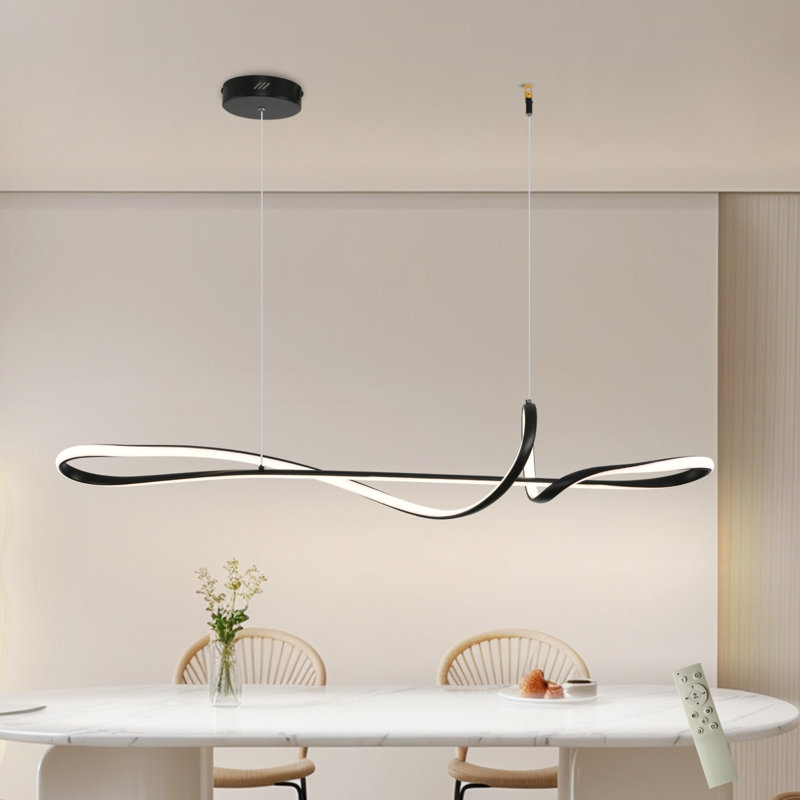Luminaire suspendu pour îlot de cuisine à 1 lumière DEL noir Fanchet