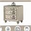 Table de chevet en velours beige Lucienne