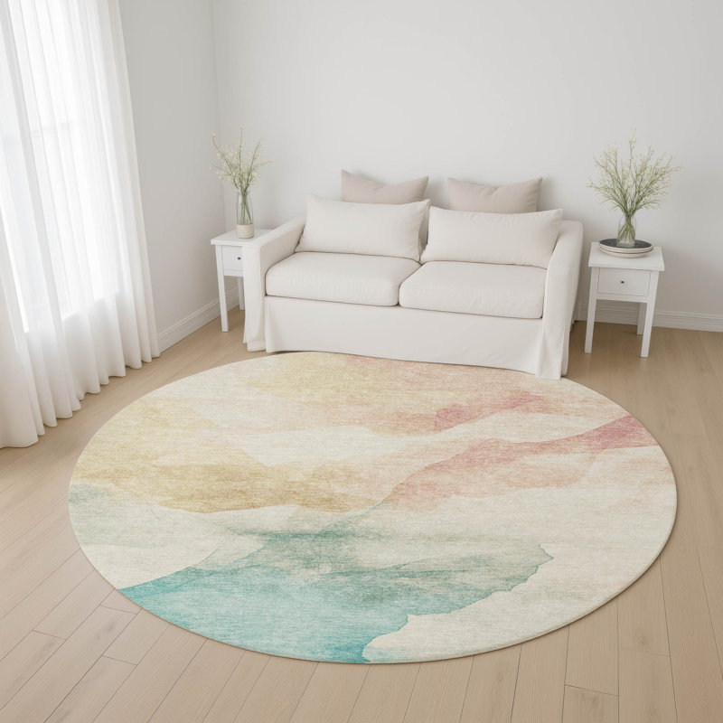 Premium Machine Washable Jacquez AMF1797 Modern Rug, Round 8'