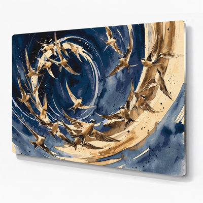 Oiseaux, art mural gris commun