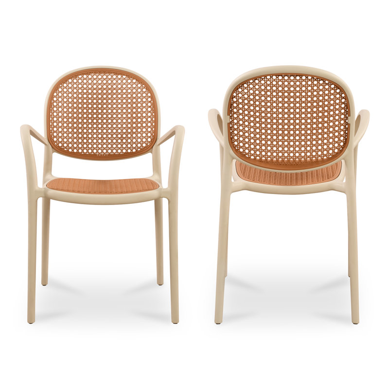 Soren Outdoor Dining Chair Black-Set Of Two, White