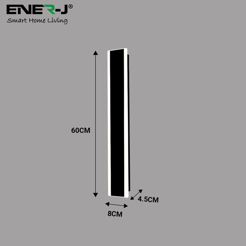 Chrome Integrated LED Outdoor Wall Lantern, 62cm H x 10cm W x 5cm D