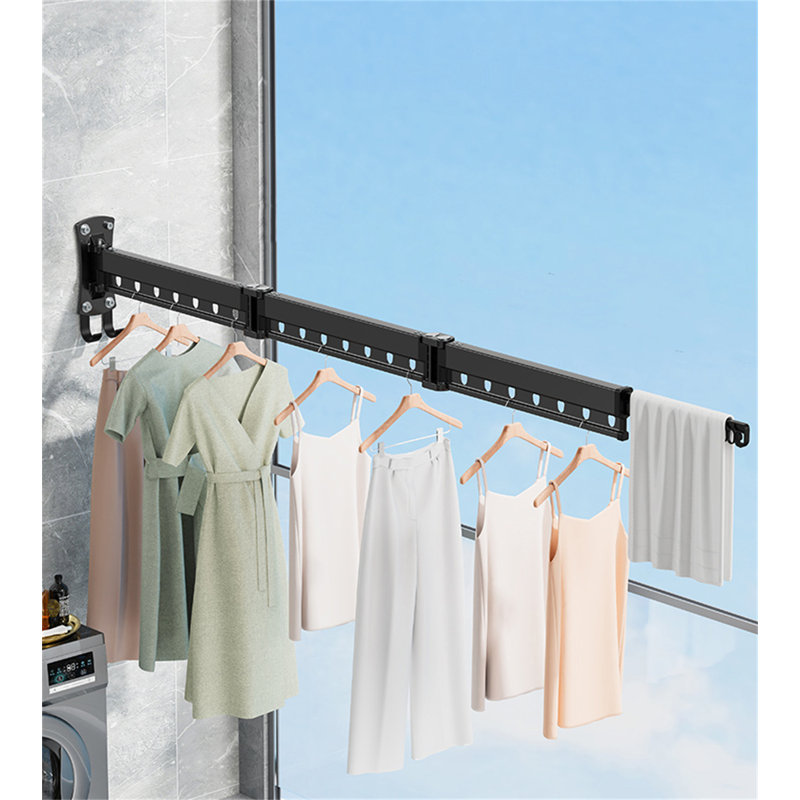 Ultraspace Aluminum Retractable Clothes Rack, 7.08" H x 75.98" W x 3.22" D