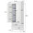 Freestanding Bathroom Linen Cabinet With Drawers, Adjustable Shelf, Metal Handles