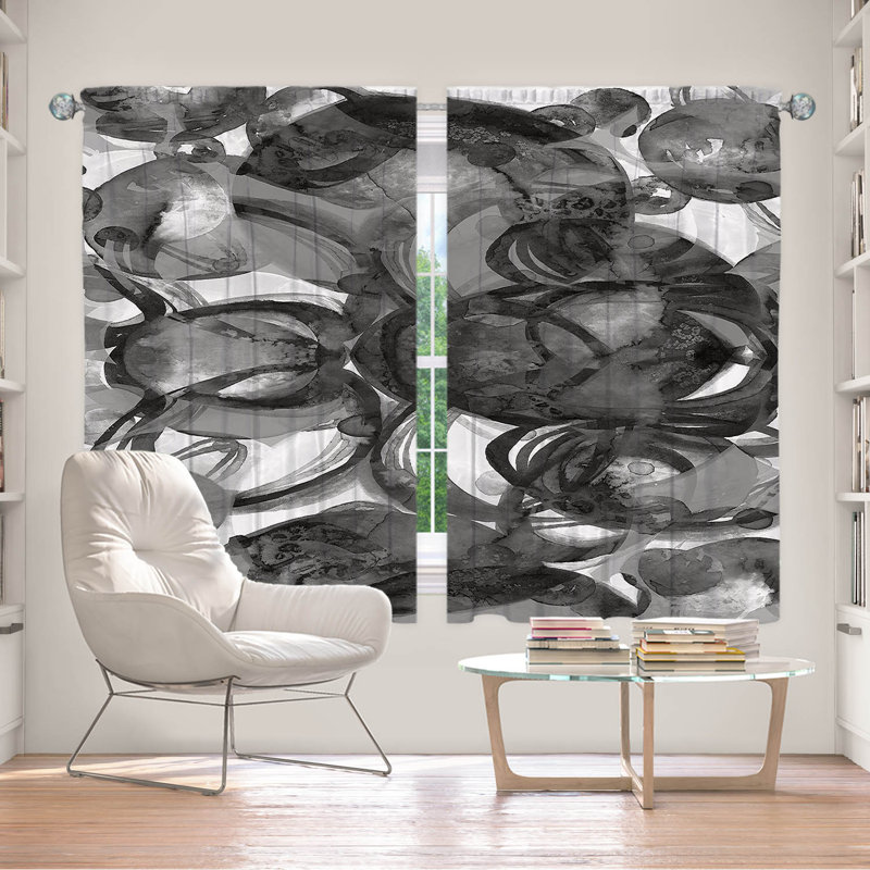 Room Darkening Curtain Pair, Black, 40" W x 52" L