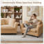 Fauteuil d'appoint surdimensionné à assise profonde avec coussins pour salon (ensemble de 2)-132130914