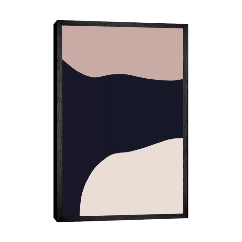 Navy Rose Abstract III by Leah Straatsma - Print on Canvas, 66.04cm H x 45.72cm W x 3.81cm D, Black Floater Framed