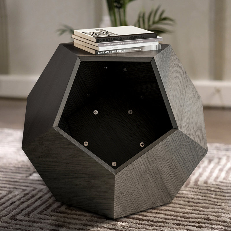 Petite table de bout 25,98 po, Brun-noir