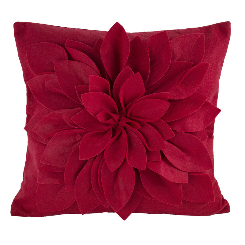 Housse de coussin carré en polyester Sara's Garden, Rouge