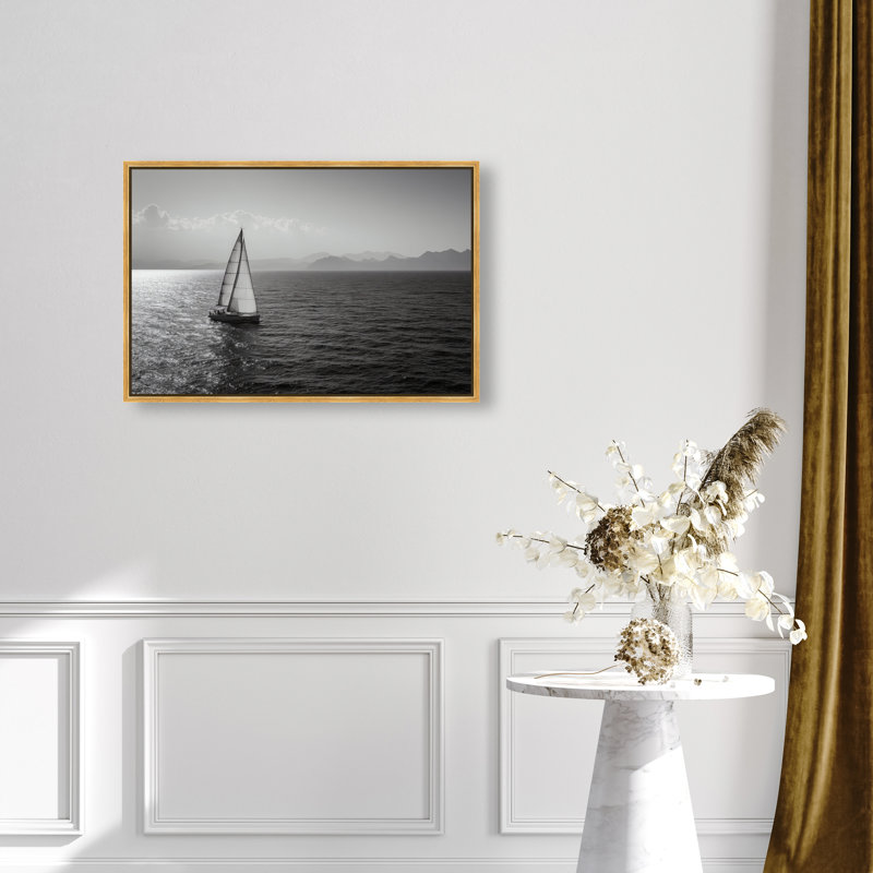 Edge Of Silence Print by Oliver Gal, 25"H x 37"W, Gold Floater Frame