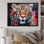 Colourful Panther Fauvist Spirit Acrylic I - Animals Canvas Wall Art