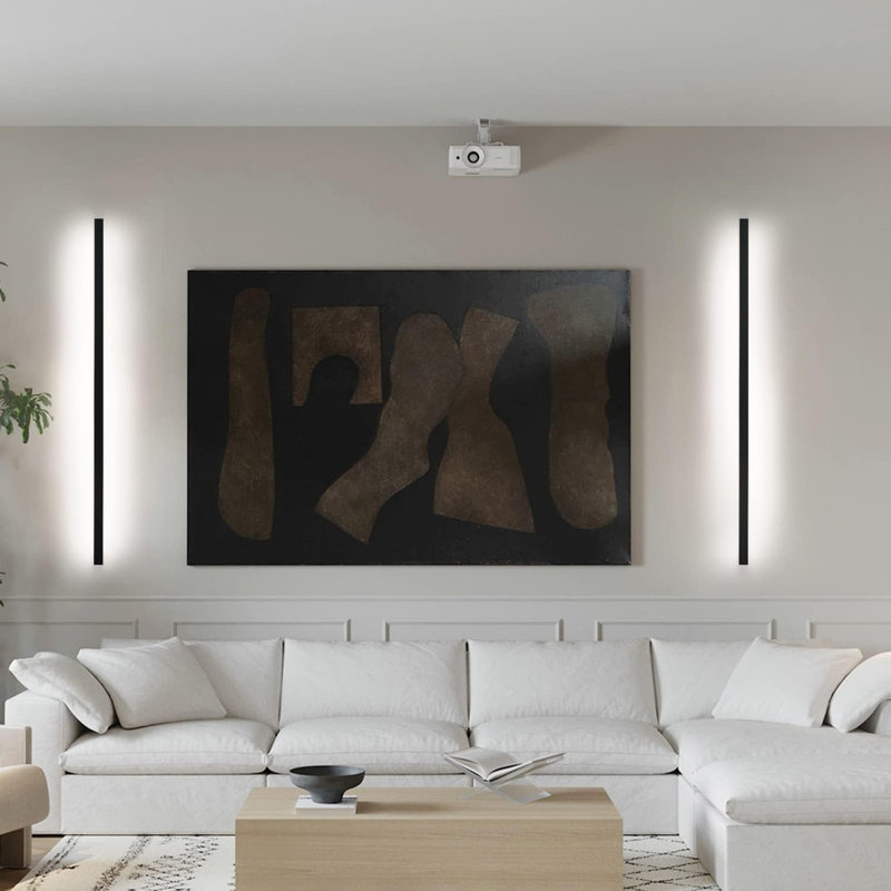 LED wall light, dimmable, modern black, 100cm