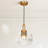1 - Light Ribbed Glass Chandelier
