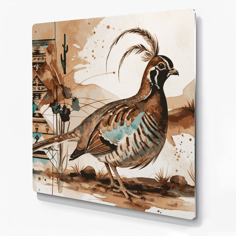 Art mural en métal beige de Southwestern, H 16 po x l 16 po x P 0,05 po